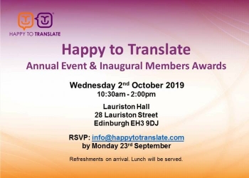 Happy to Translate Members' Event 2nd October 2019
